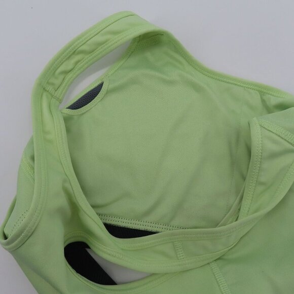Nike Women Medium Green Gray Logo Racerback Sports Bra Wireless No Wire Athletic - Picture 9 of 11